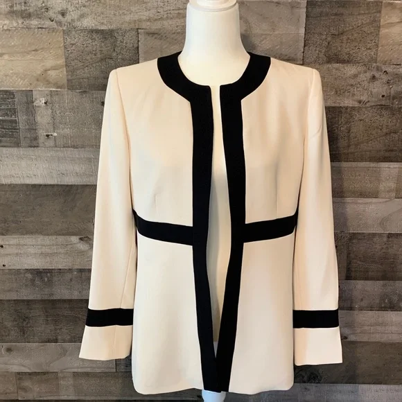 Kasper Open Blazer with black trim Size 8 - Picture 16 of 16